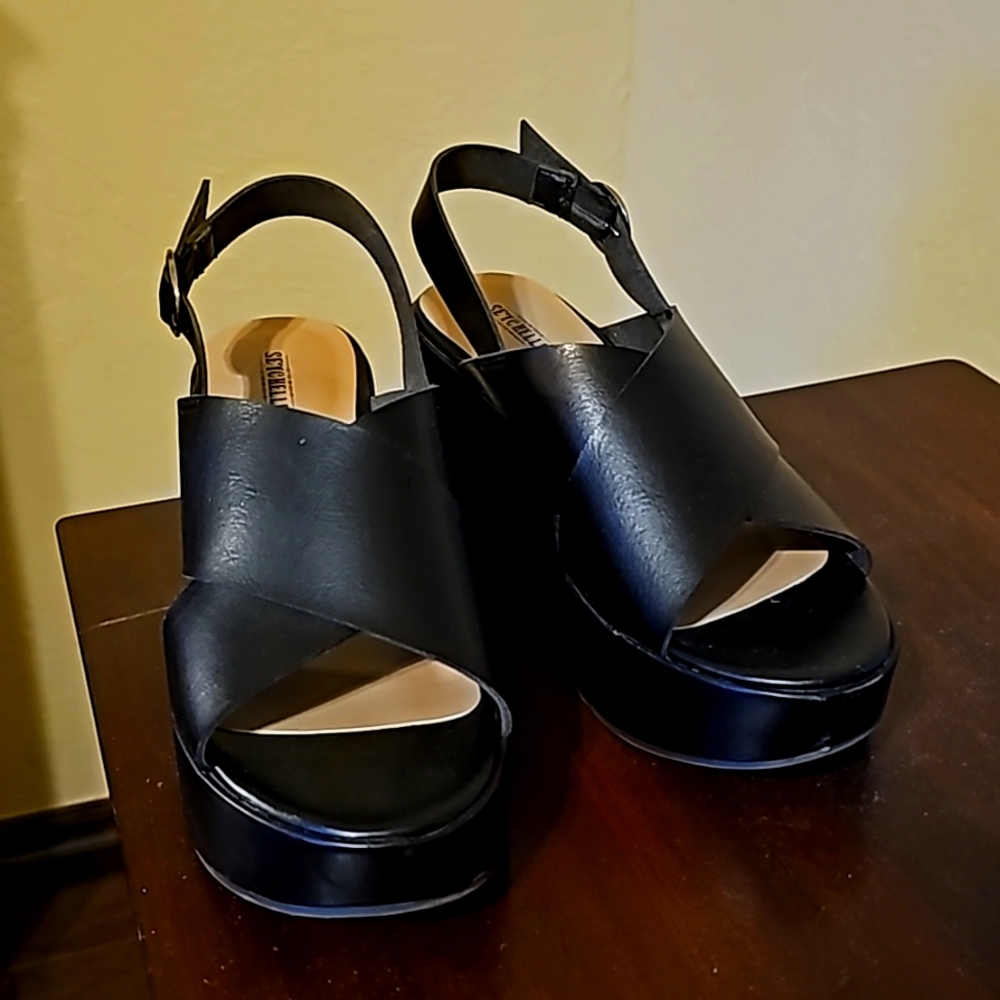 Seychelles Cassie black platform sandal 8